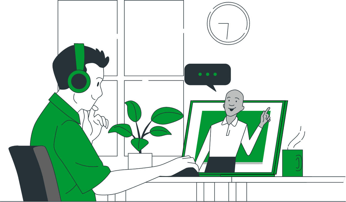 Person in video call illustration